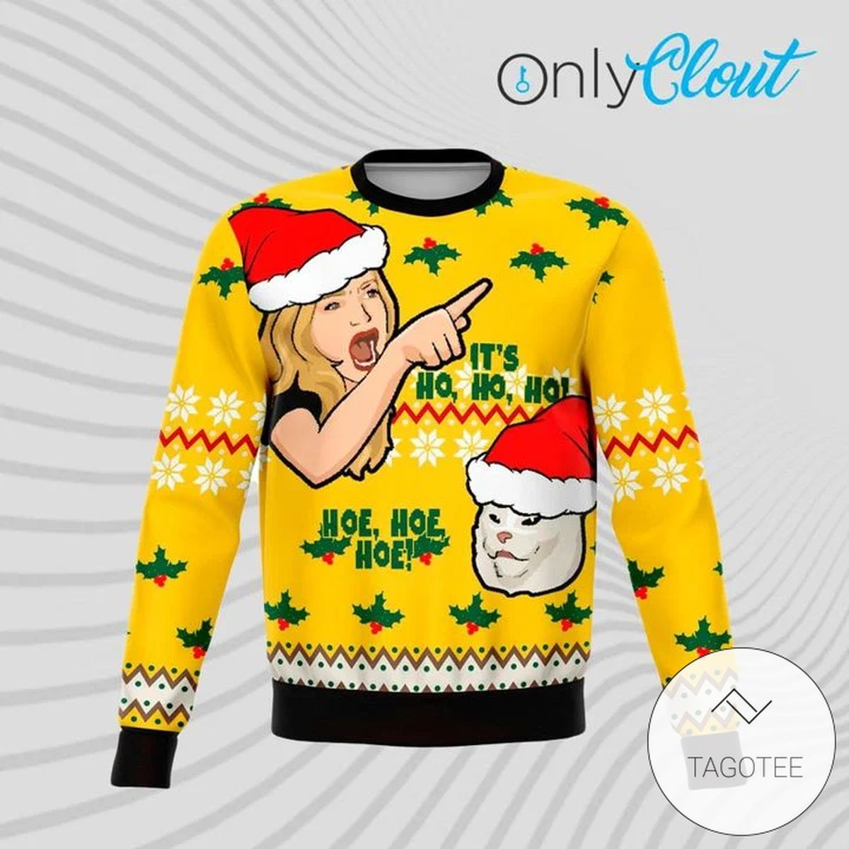 Karen Vs Mean Cat Funny Meme Ugly Christmas Sweater