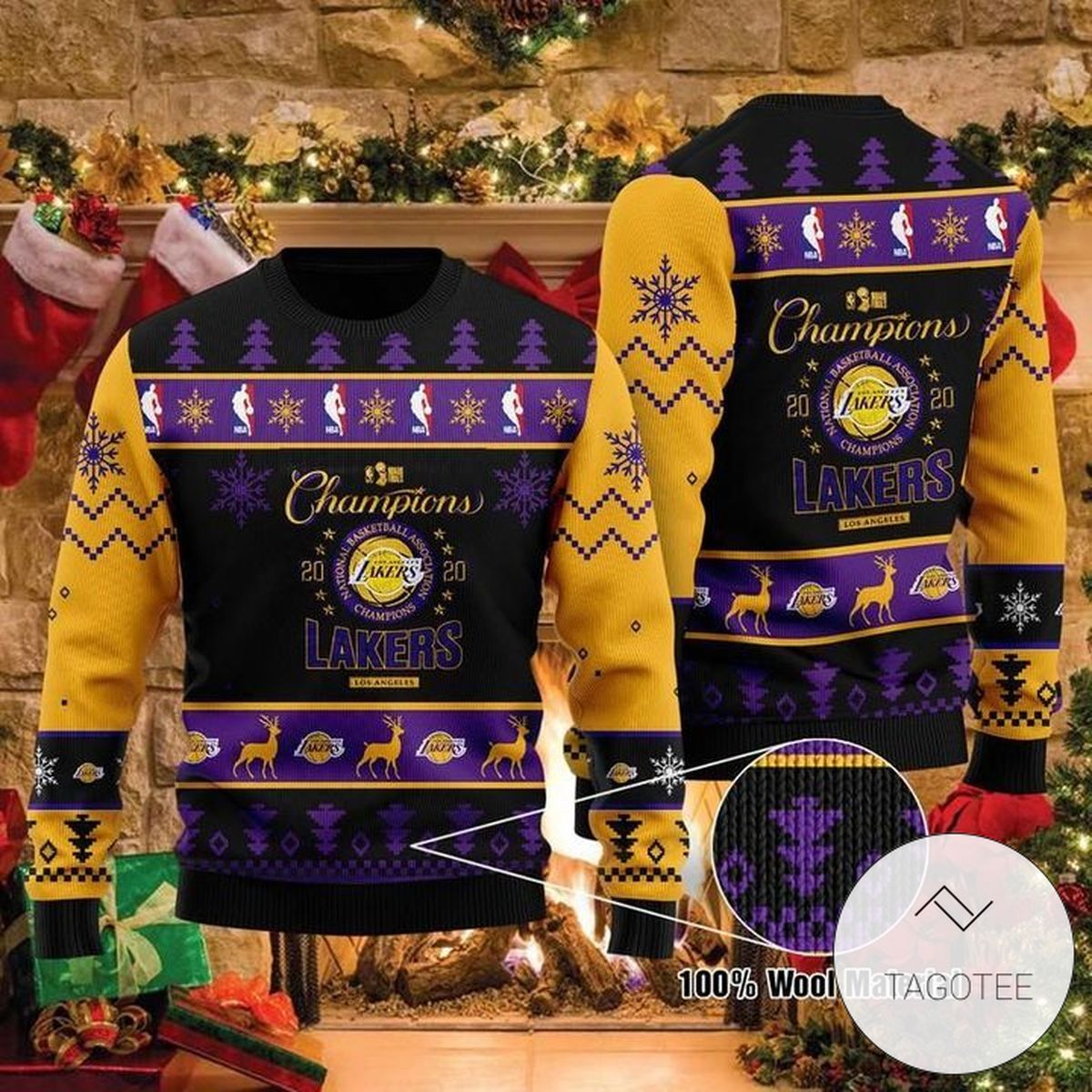 La Lakers Champions For Unisex Sweatshirt Knitted Ugly Christmas Sweater