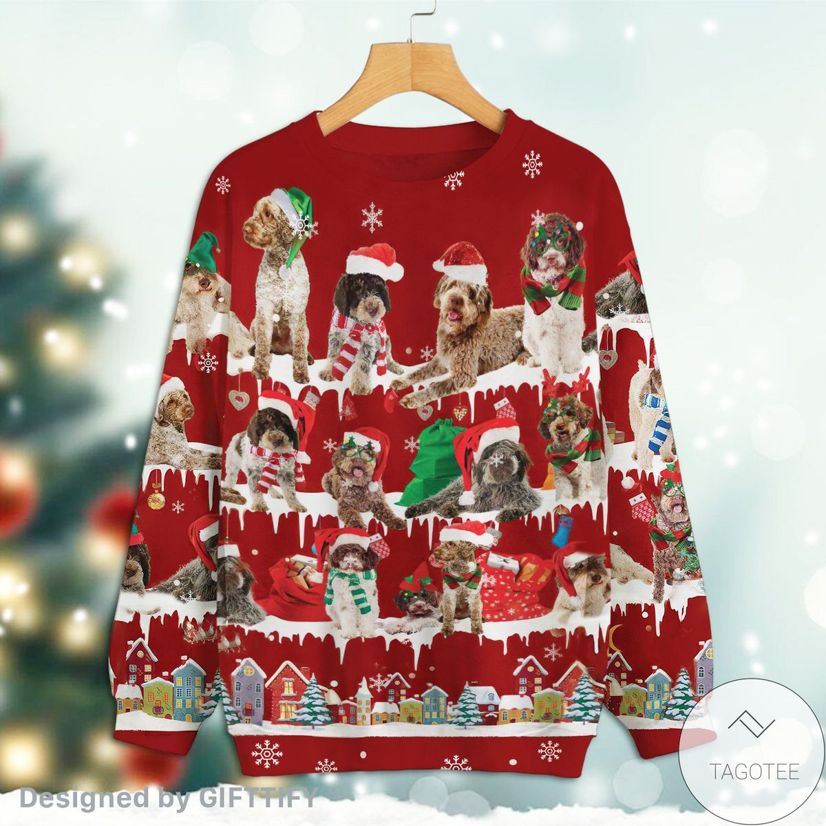 Lagotto Romagnolo Snow Christmas Red Sweatshirt