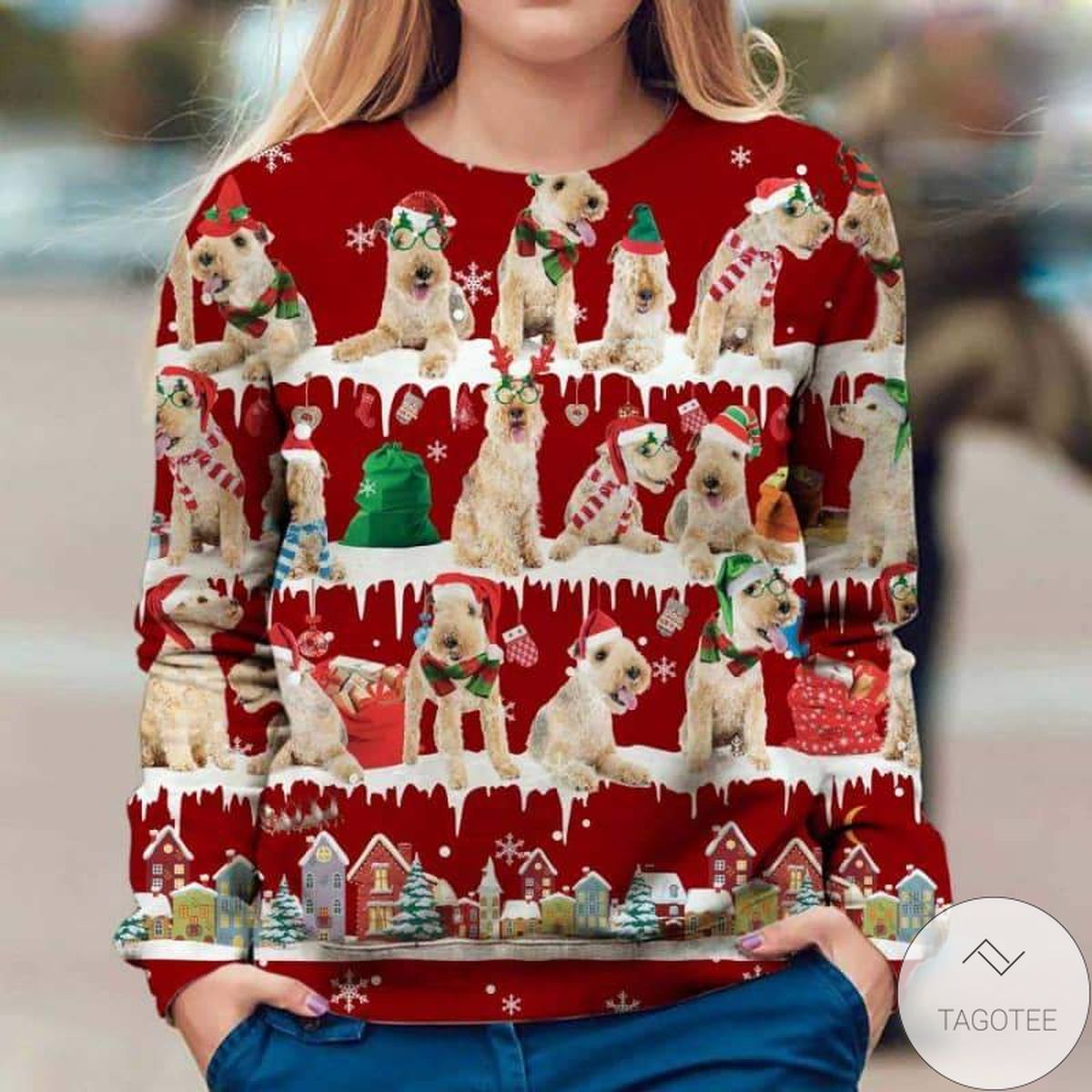 Lakeland Terrier Snow Christmas Red Sweatshirt