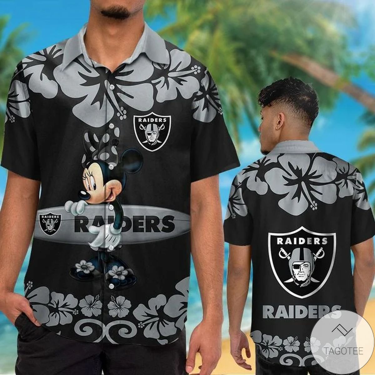 Las Vegas Raiders & Minnie Mouse Hawaiian Shirt