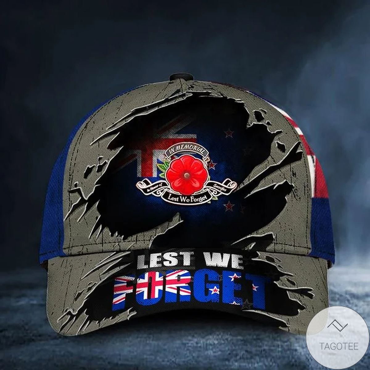 Lest We Forget New Zealand Flag Hat Patriotic Remembrance Anzac Day Veteran Gift