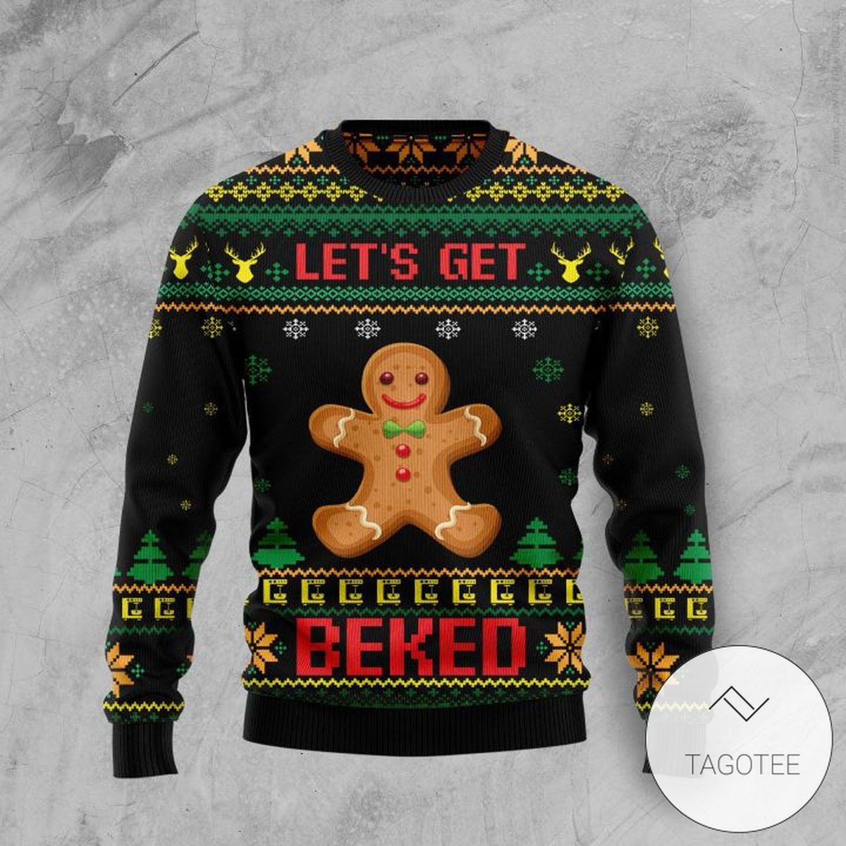 Let's Get Baked Sweatshirt Knitted Ugly Christmas Sweater