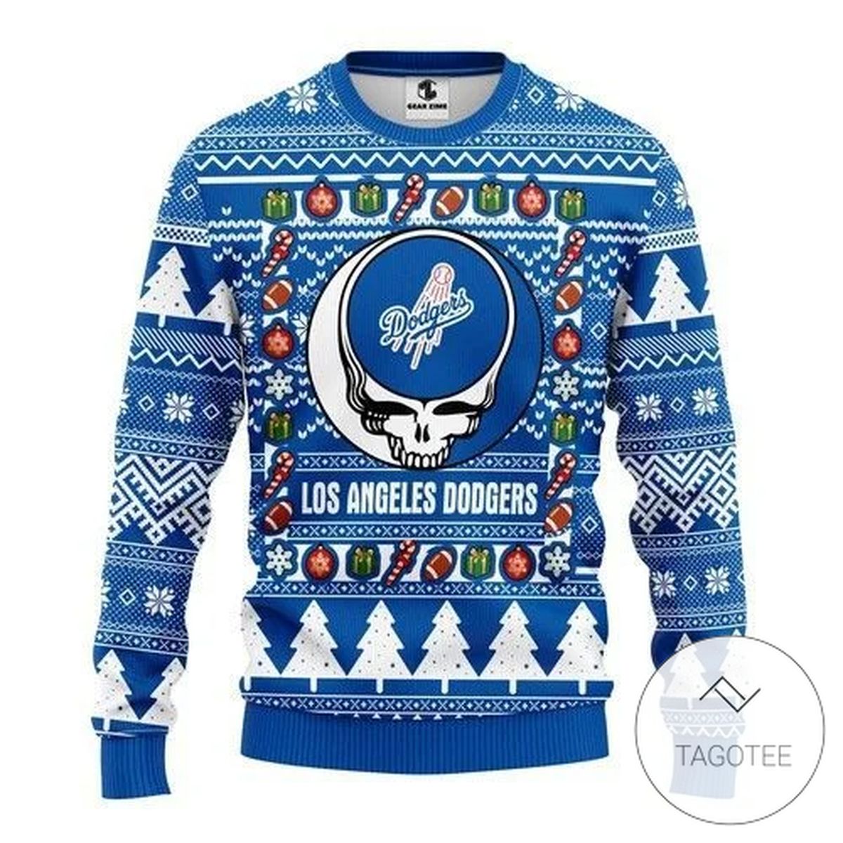 Los Angeles Dodgers Grateful Dead Sweatshirt Knitted Ugly Christmas Sweater