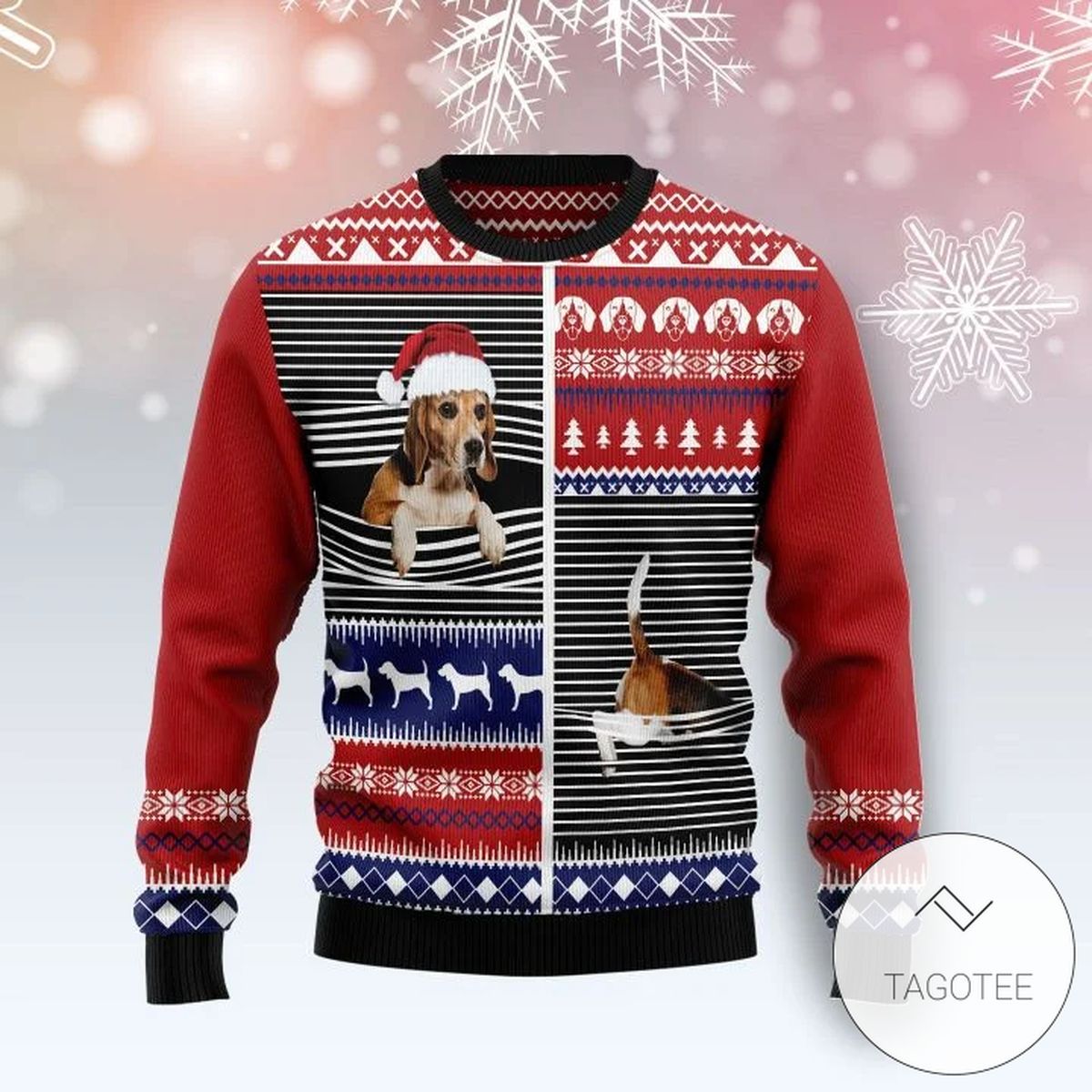 Lovely Beagle Sweatshirt Knitted Ugly Christmas Sweater