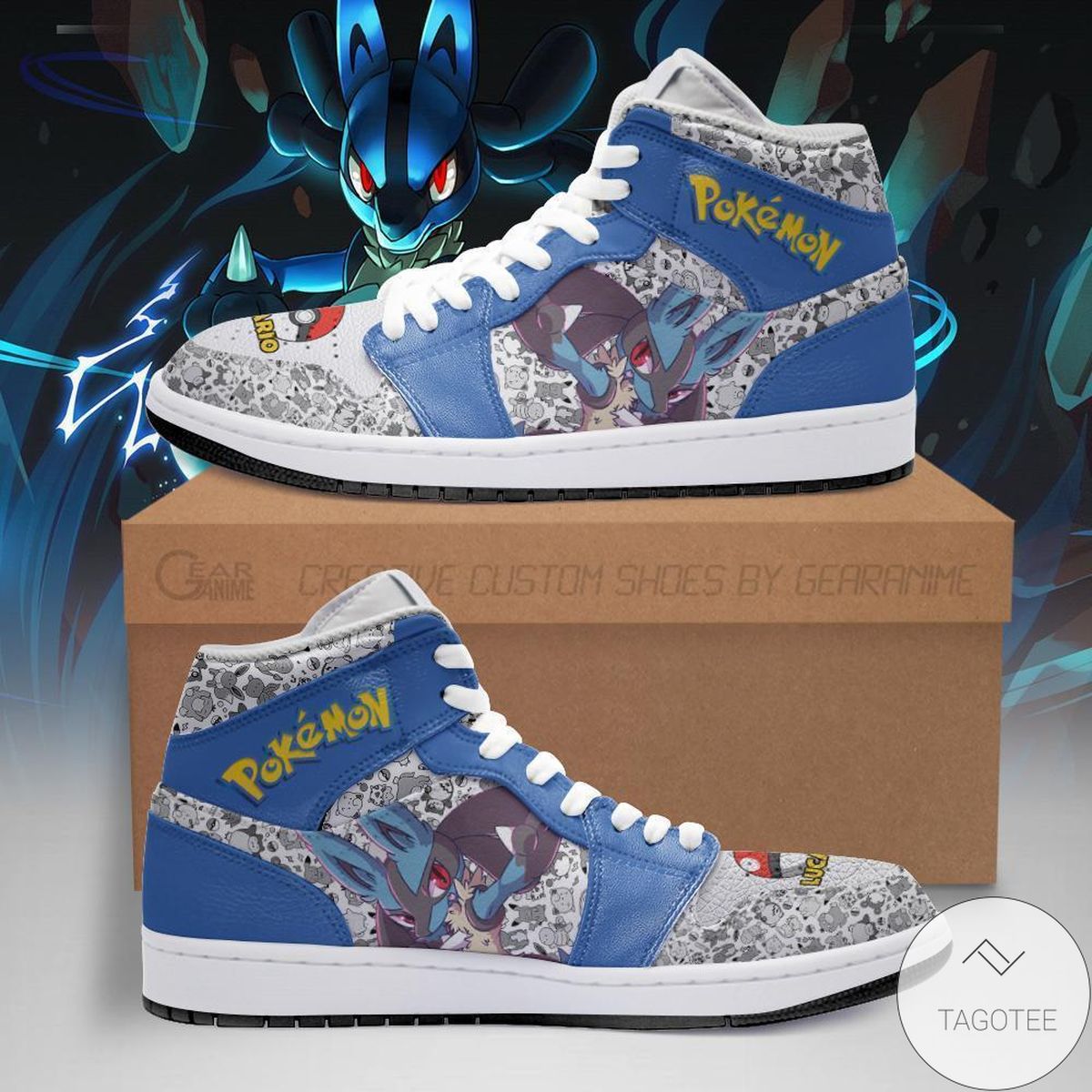 Lucario Pokemon Air Jordan High Top Shoes