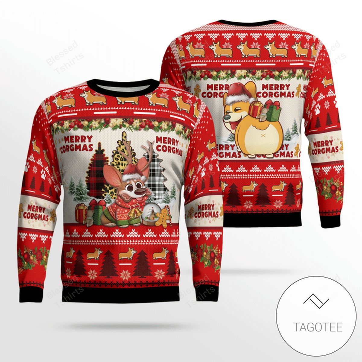 Merry Corgmas Lovely Corgi Red Ugly Christmas Sweater