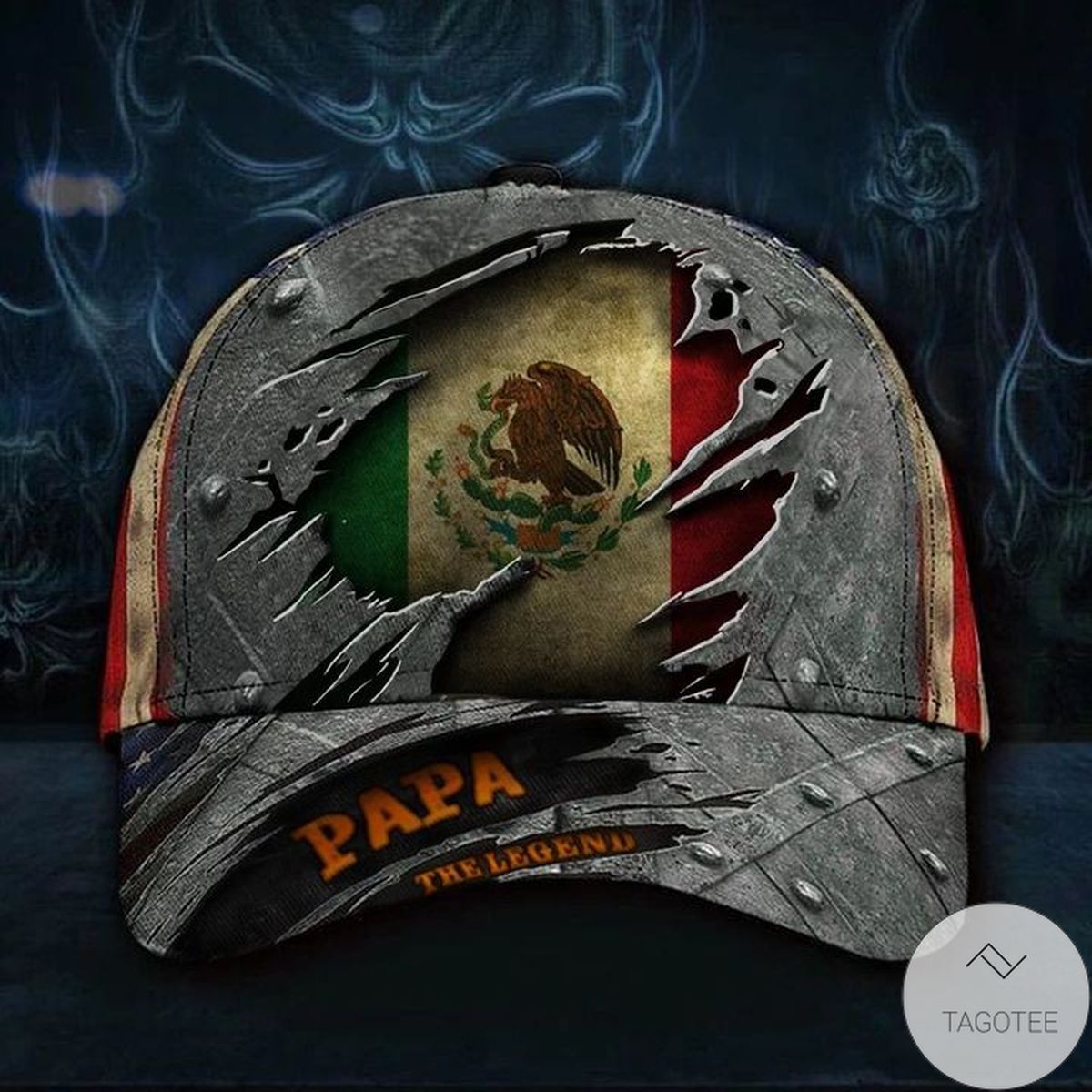 Mexico Papa The Legend 3D Hat Vintage USA Flag Cap Sentimental Gifts For Dad From Daughter