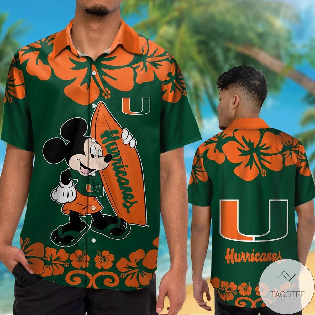 Miami Hurricanes & Mickey Mouse Hawaiian Shirt