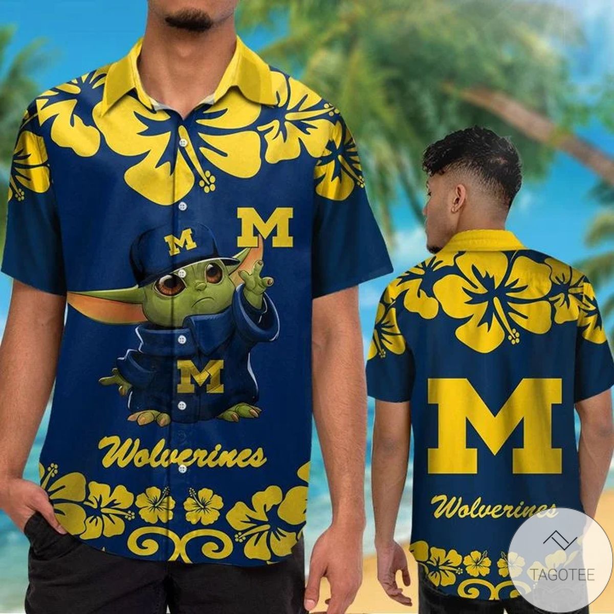 Michigan Wolverines Baby Yoda Hawaiian Shirt