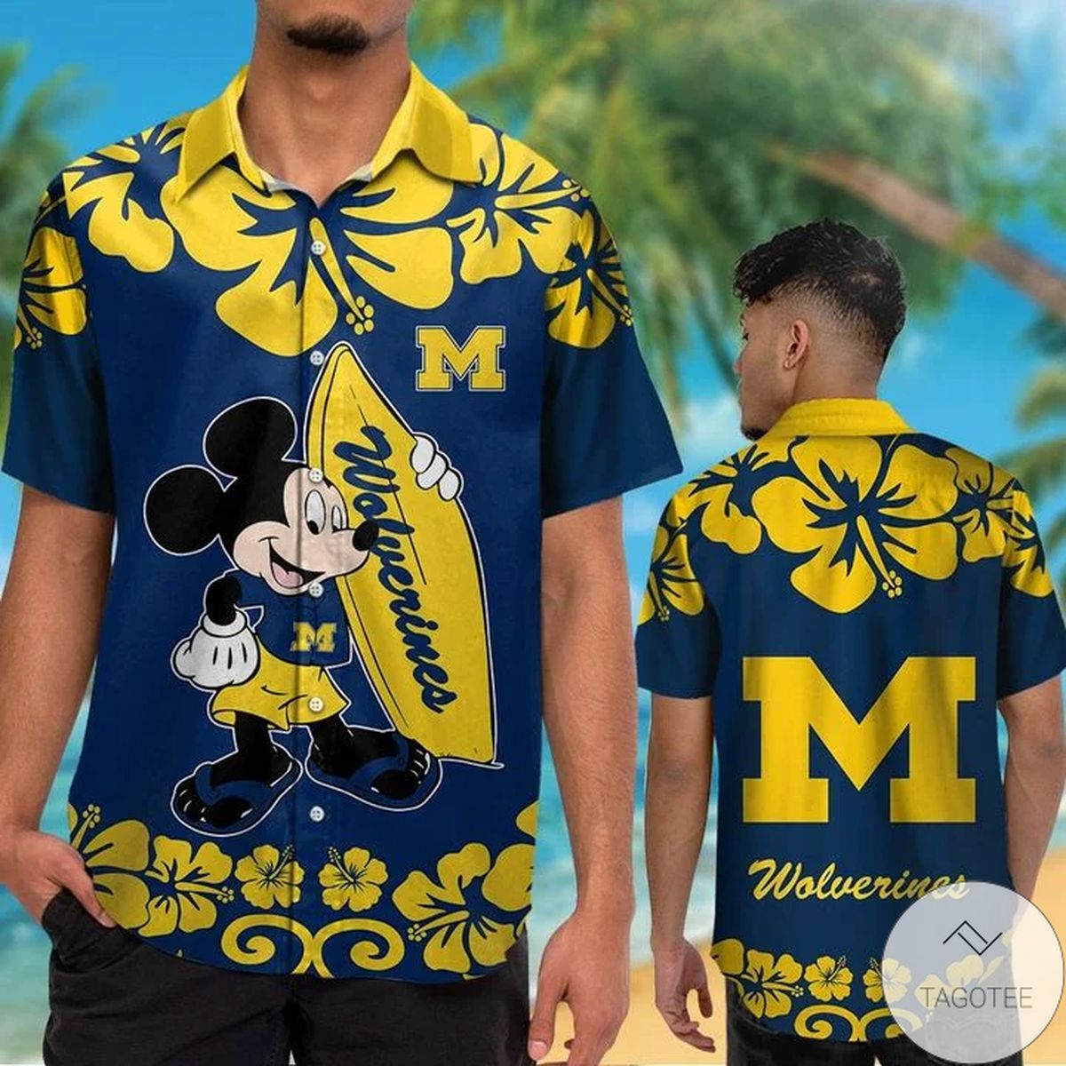 Michigan Wolverines & Mickey Mouse Hawaiian Shirt