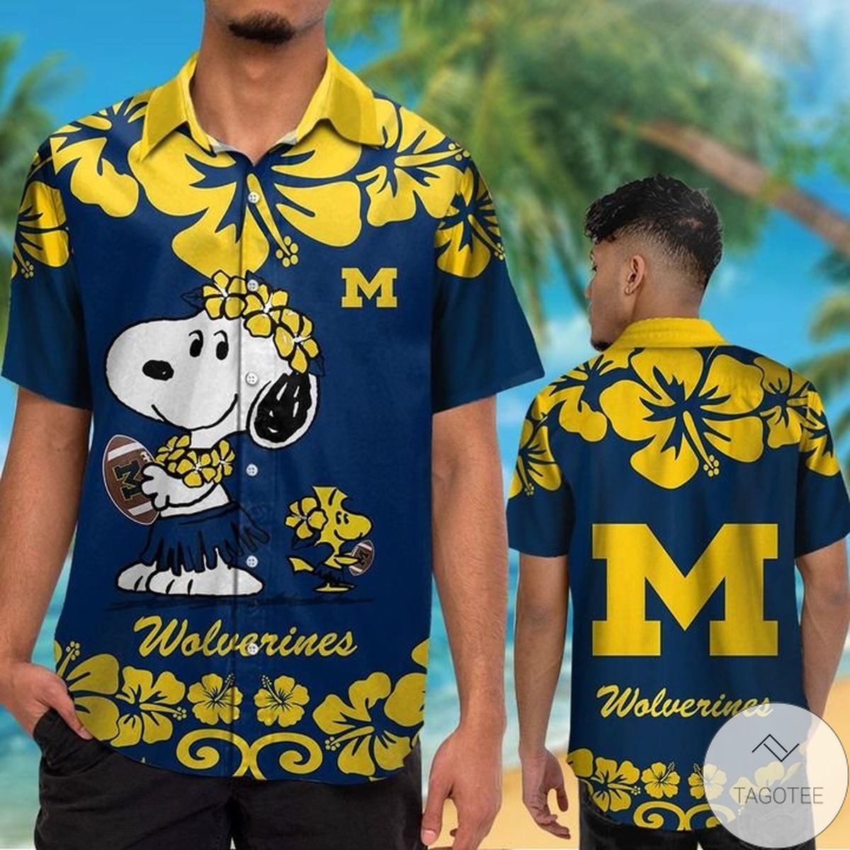 Michigan Wolverines & Snoopy Hawaiian Shirt