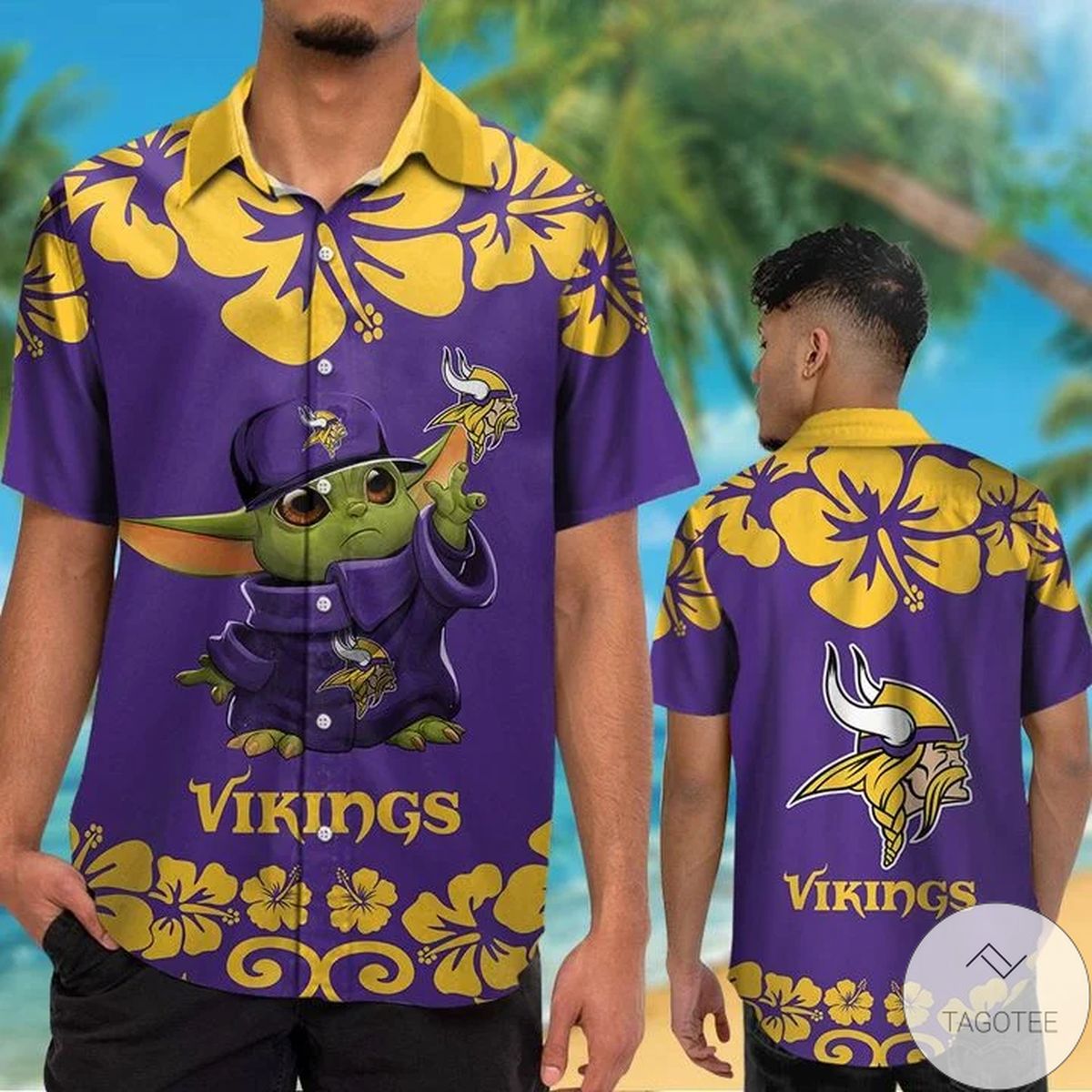 Minnesota Vikings Baby Yoda Hawaiian Shirt