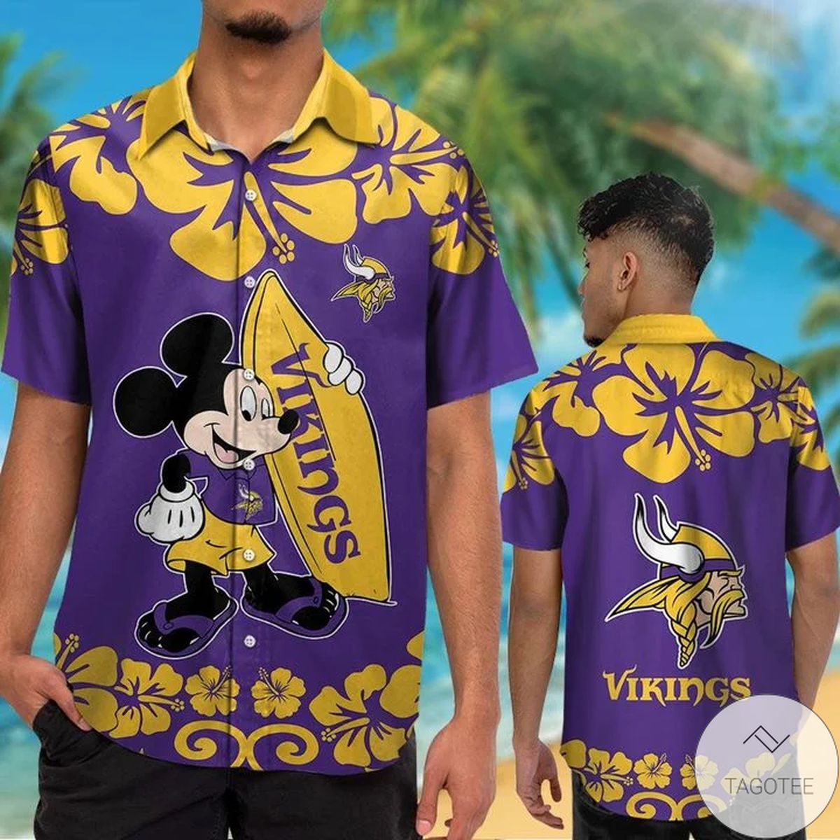 Minnesota Vikings & Mickey Mouse Hawaiian Shirt