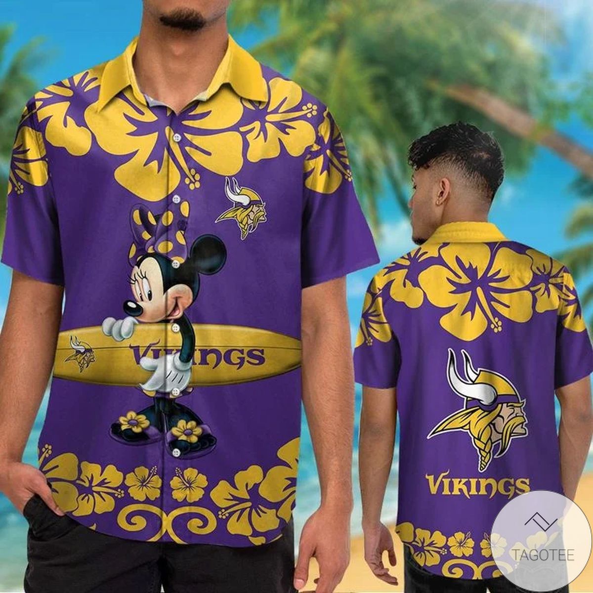 Minnesota Vikings & Minnie Mouse Hawaiian Shirt