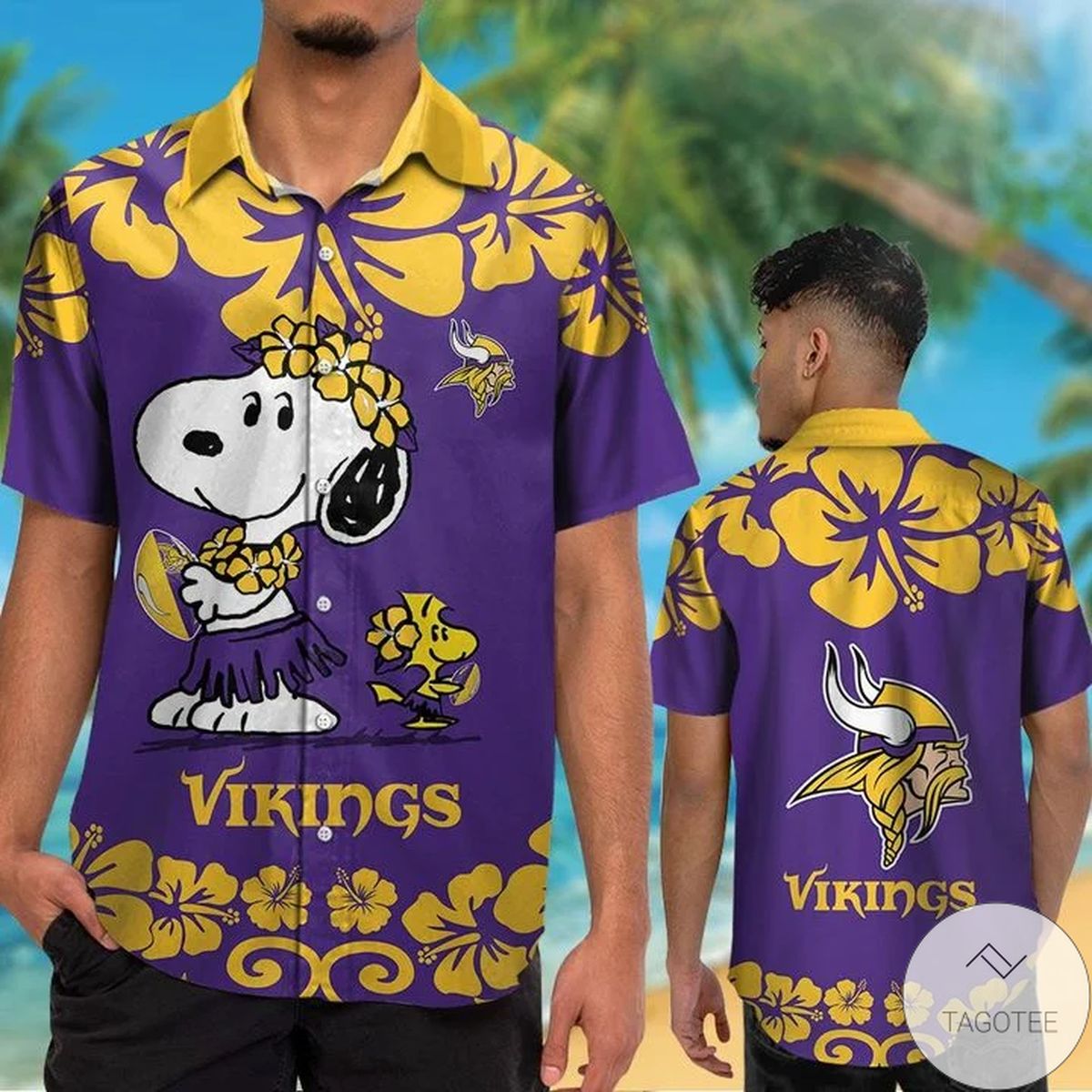 Minnesota Vikings & Snoopy Hawaiian Shirt