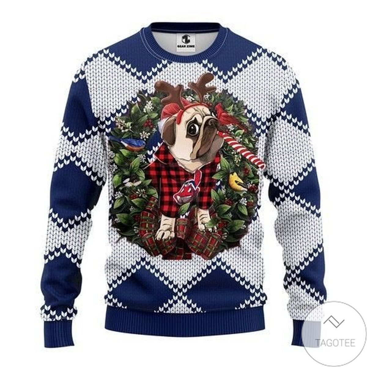 Mlb Cleveland Indians Pug Dog Ugly Christmas Sweater