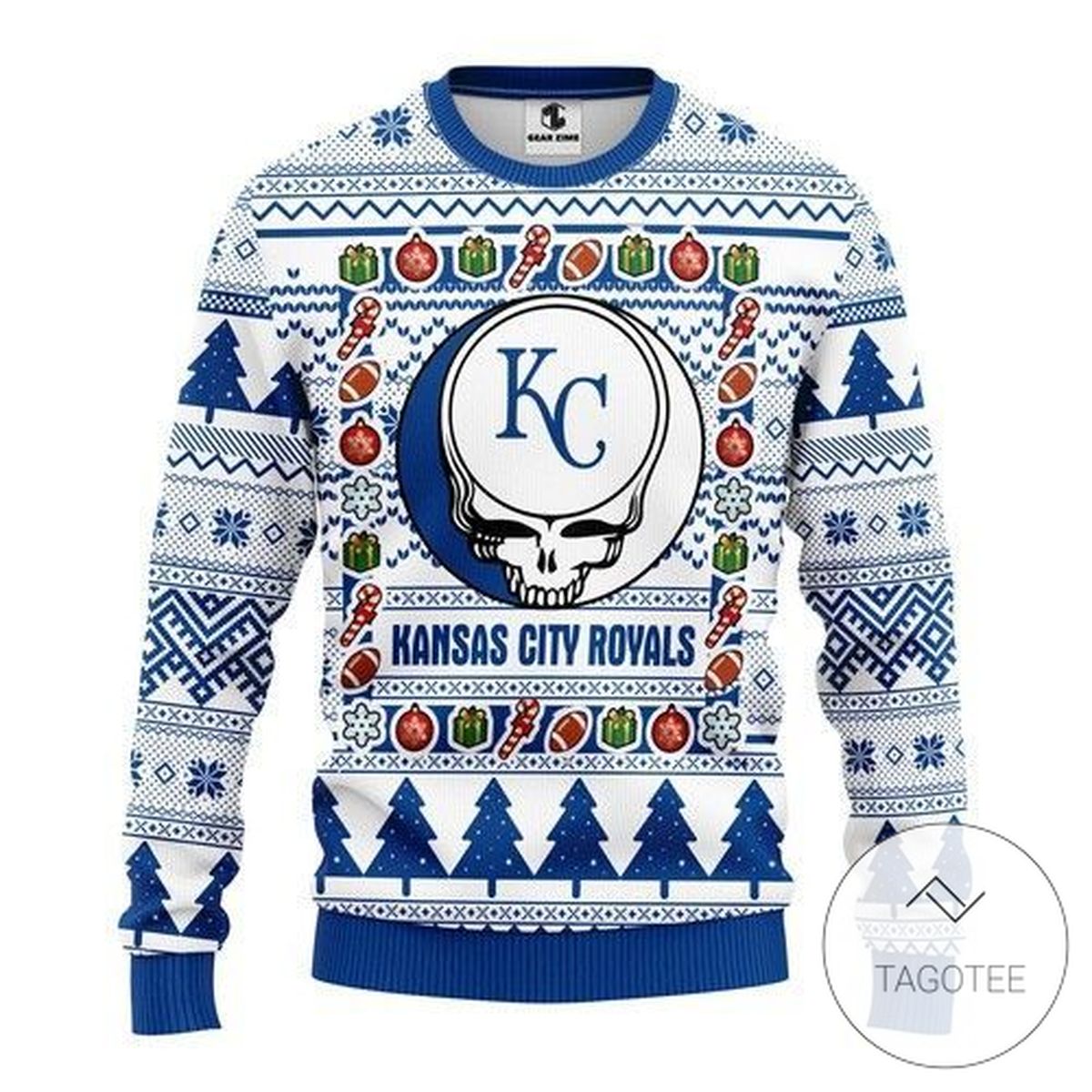 Mlb Kansas City Royals Grateful Dead Sweatshirt Knitted Ugly Christmas Sweater