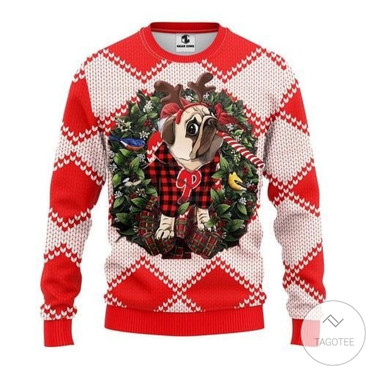 Mlb Philadelphia Phillies Pug Dog Ugly Christmas Sweater