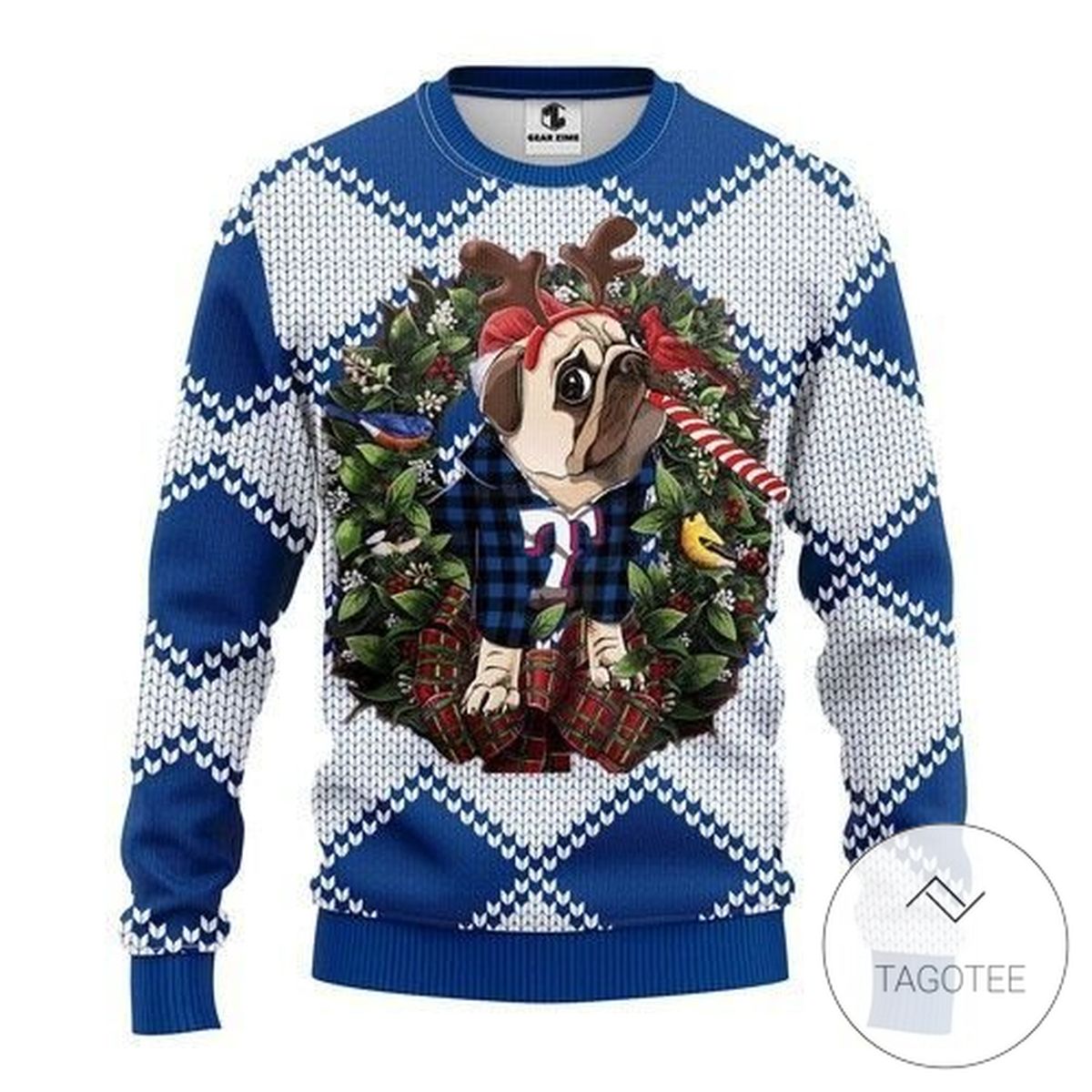 Mlb Texas Rangers Pug Dog Sweatshirt Knitted Ugly Christmas Sweater