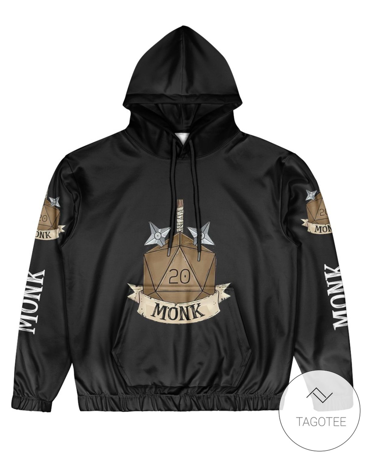 Monk Black DnD Dungeons And Dragons 3d Hoodie