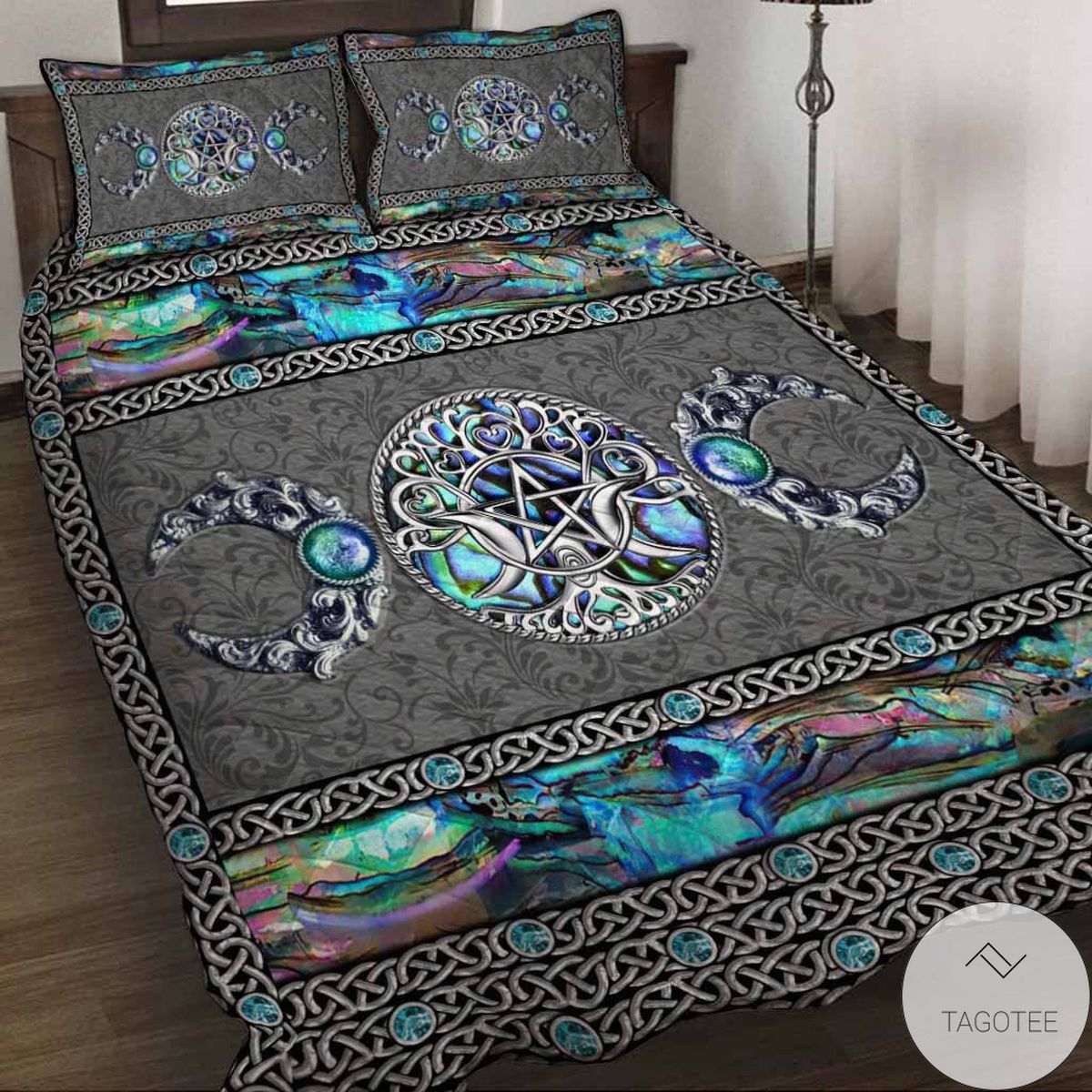 Mystery Spirit Triple Moon Witch Quilt Bedding Set