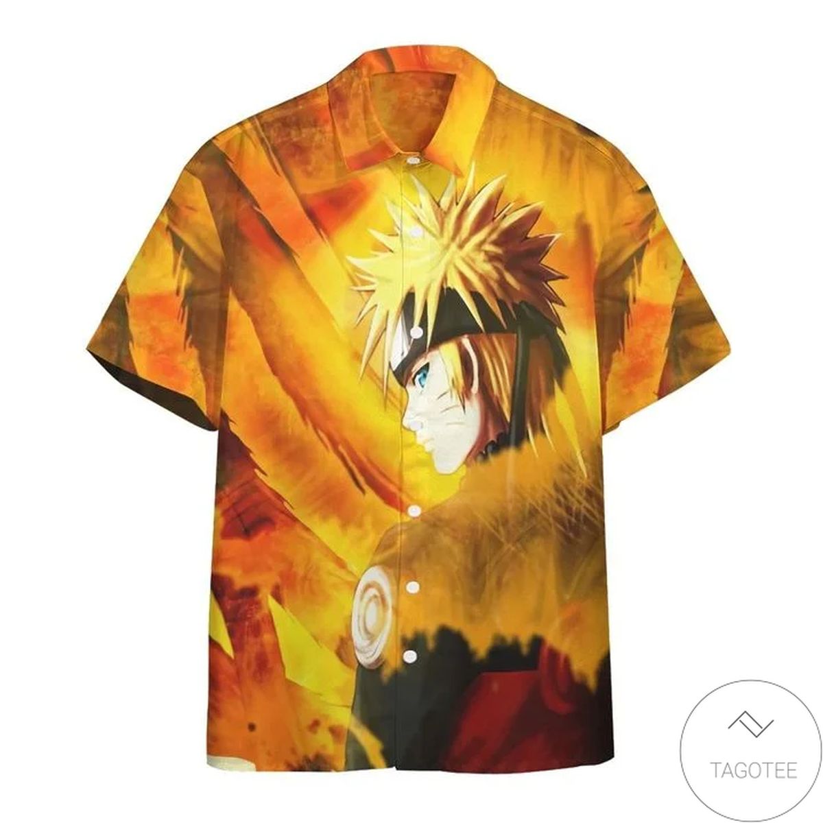 Naruto Uzumaki Kyuubi Fox Pattern Hawaiian Shirt