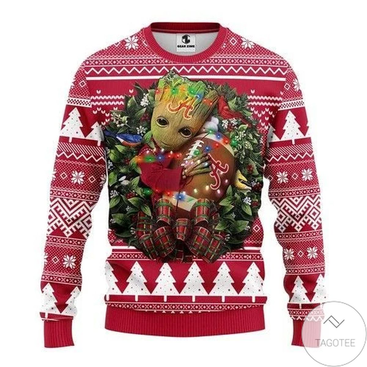 Ncaa Alabama Crimson Tide Groot Hug Ugly Christmas Sweater