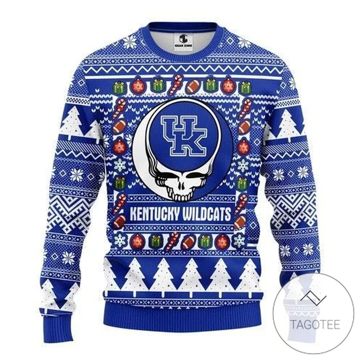 Ncaa Kentucky Wildcats Grateful Dead Sweatshirt Knitted Ugly Christmas Sweater
