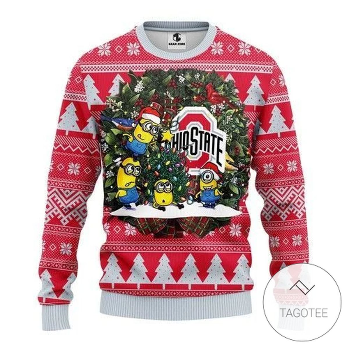 Ncaa Ohio State Buckeyes Minion Sweatshirt Knitted Ugly Christmas Sweater