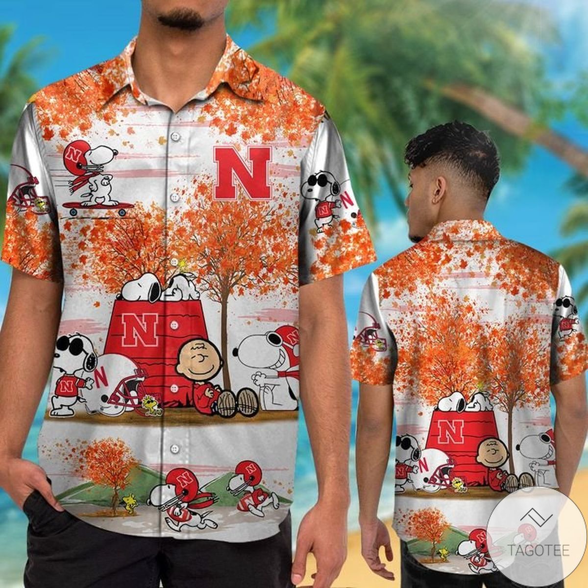 Nebraska Cornhuskers Snoopy Autumn Hawaiian Shirt