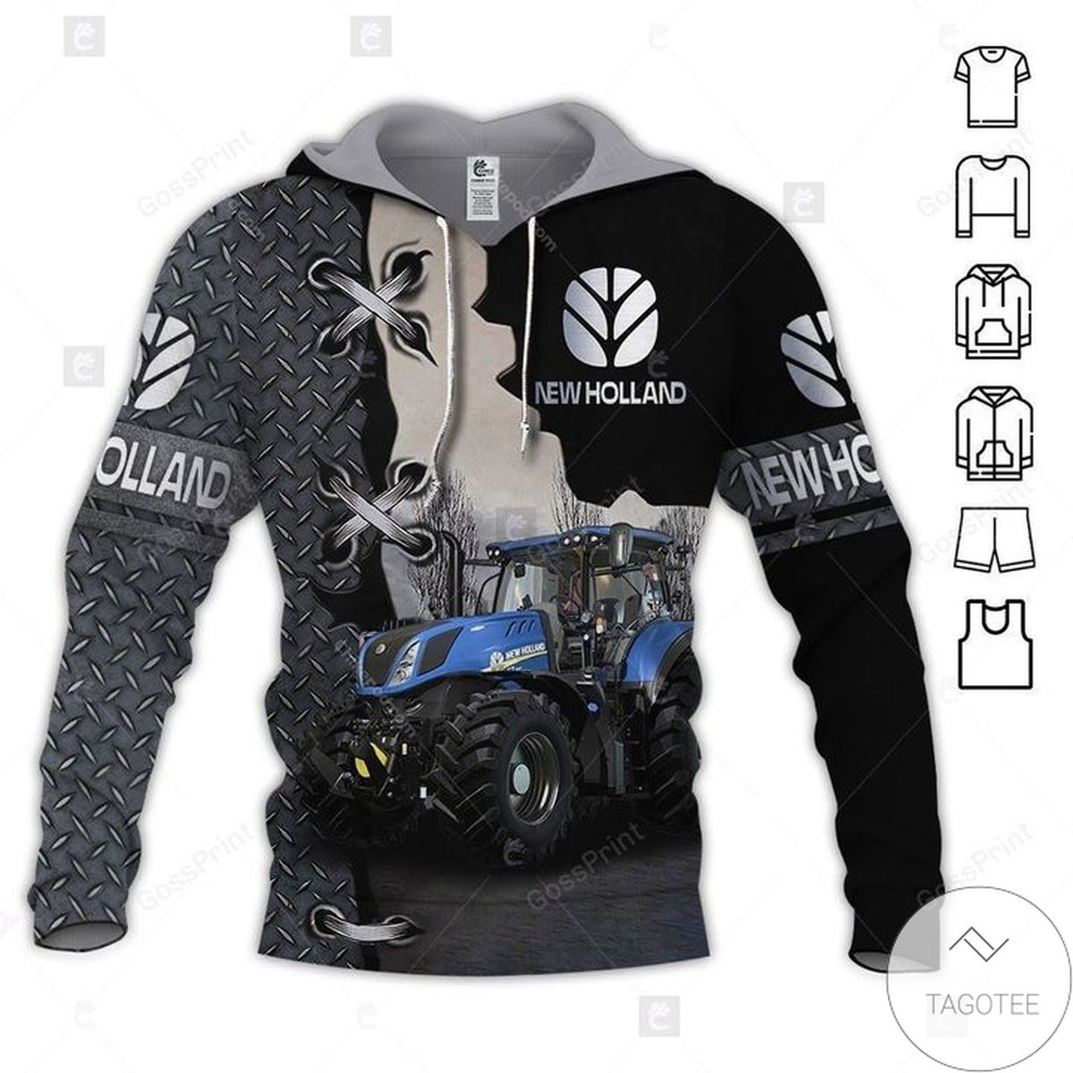 New Holland Agriculture Mechanic Tractor 3d Hoodie