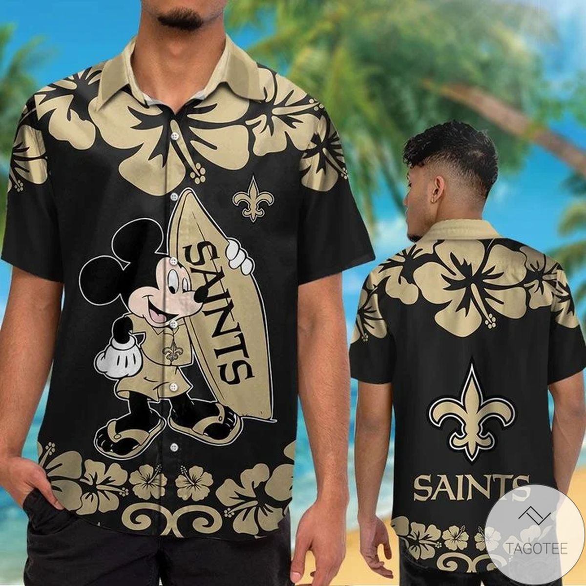 New Orleans Saints & Mickey Mouse Hawaiian Shirt