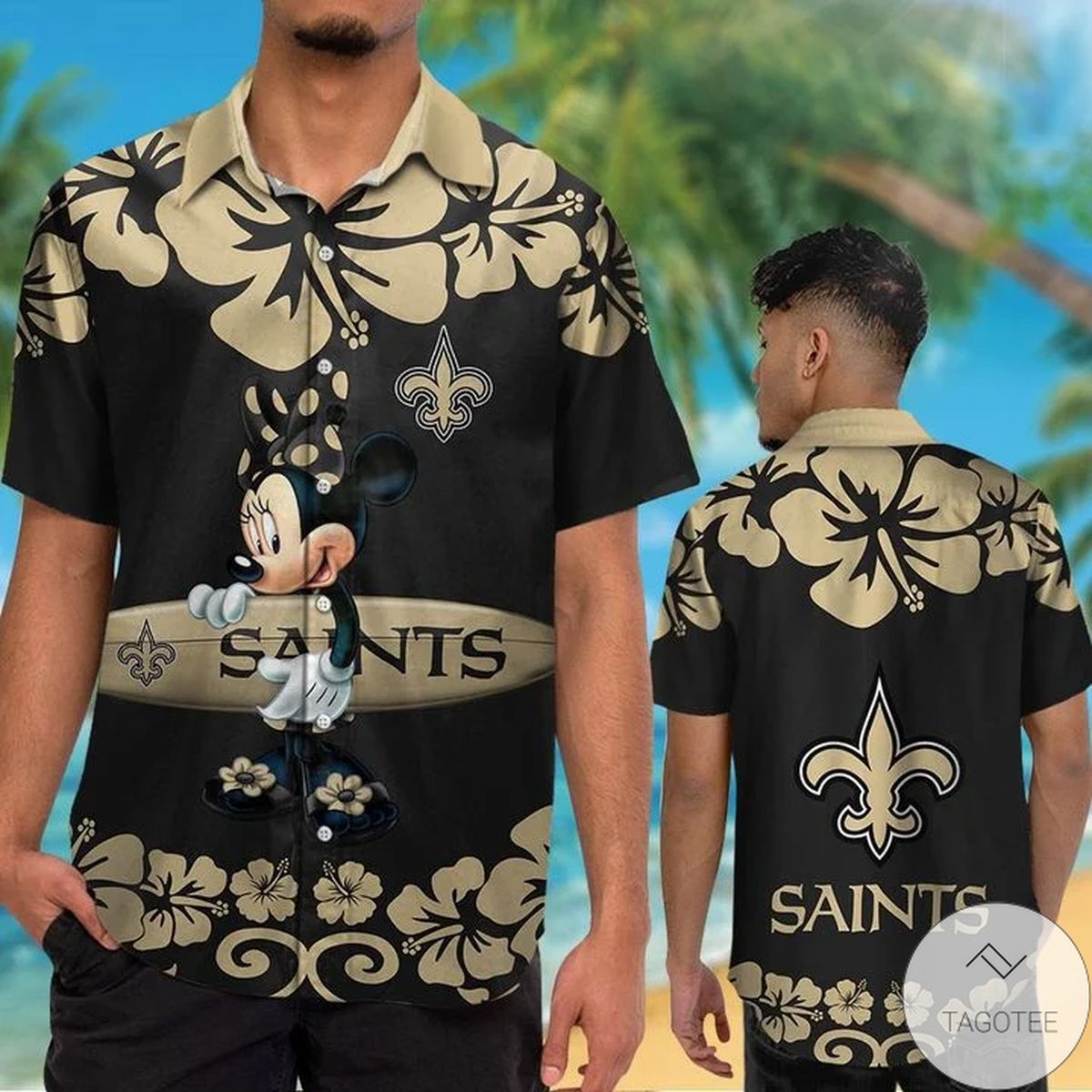 New Orleans Saints & Minnie Mouse Hawaiian Shirt