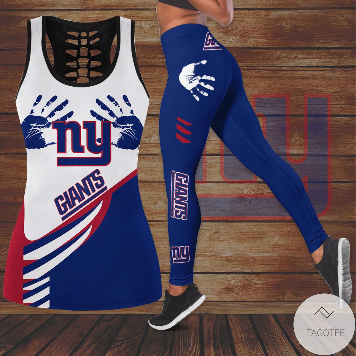 New York Giants Hollow Tank Top And Leggings
