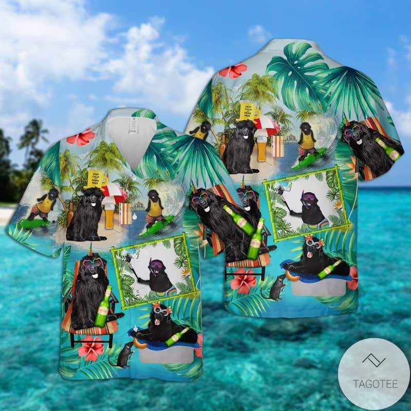 Newfoundland Dog - Surfing Hawaiian Shirt