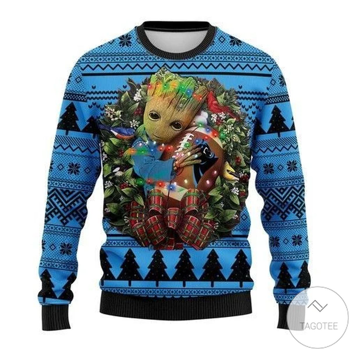 Nfl Carolina Panthers Groot Hug Ugly Christmas Sweater