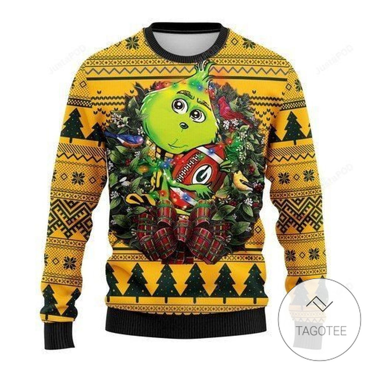 Nfl Green Bay Packers Grinch Hug Sweatshirt Knitted Ugly Christmas Sweater
