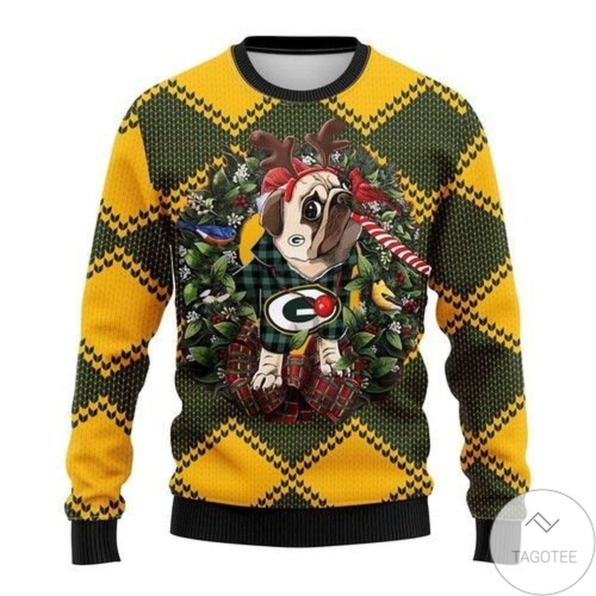 Nfl Green Bay Packers Pug Dog Ugly Christmas Sweater