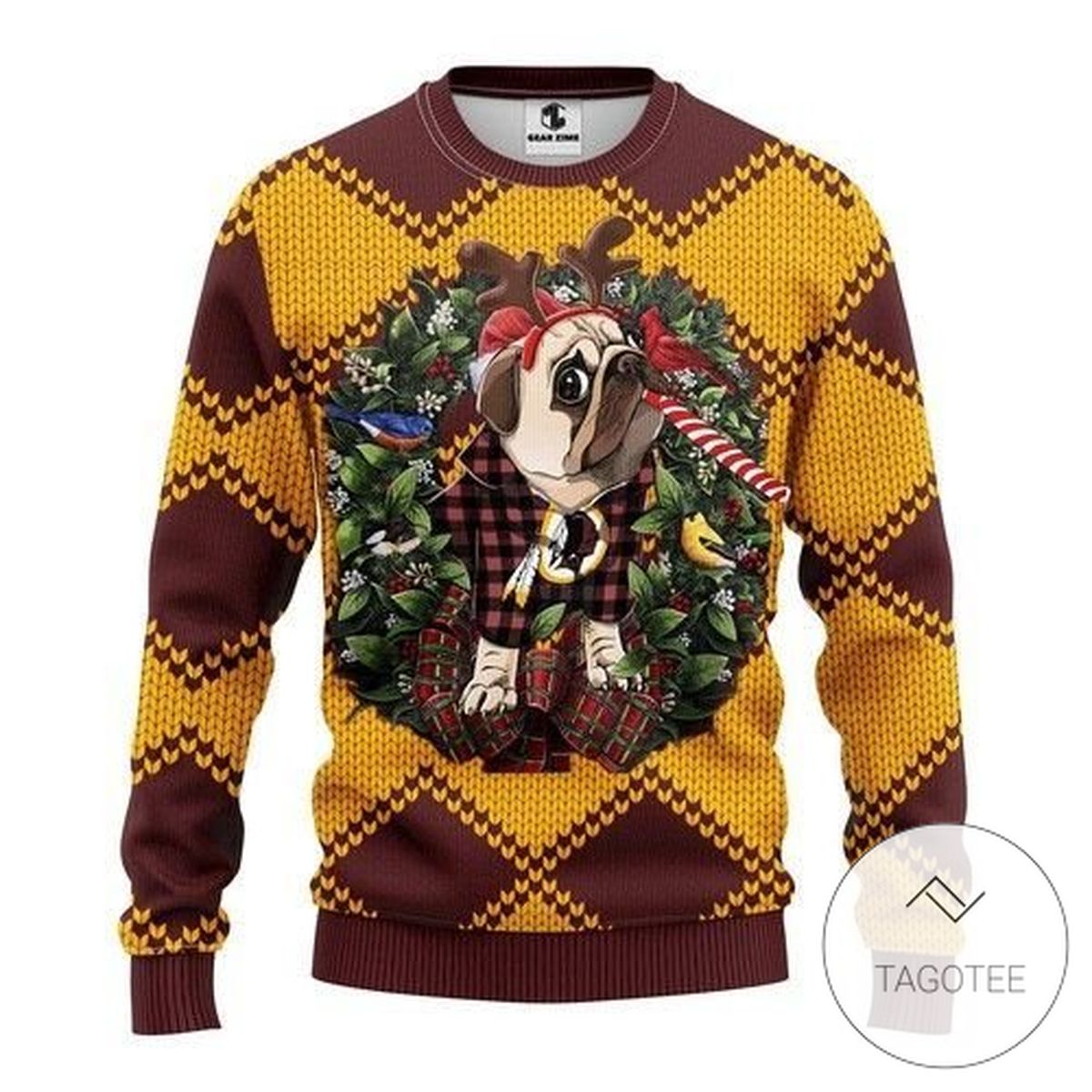 Nfl Washington Redskins Pug Dog Sweatshirt Knitted Ugly Christmas Sweater
