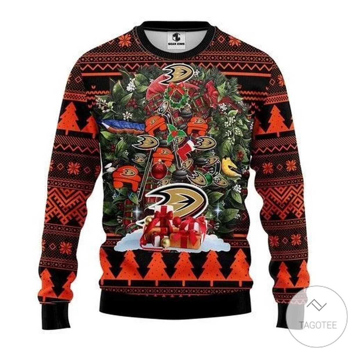 Nhl Anaheim Ducks Tree Christmas Ugly Christmas Sweater