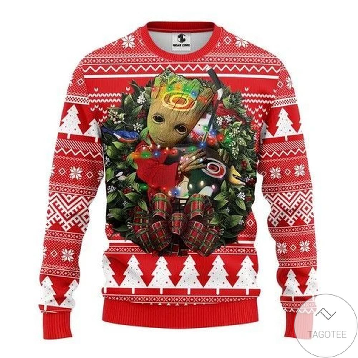 Nhl Carolina Hurricanes Groot Hug Ugly Christmas Sweater