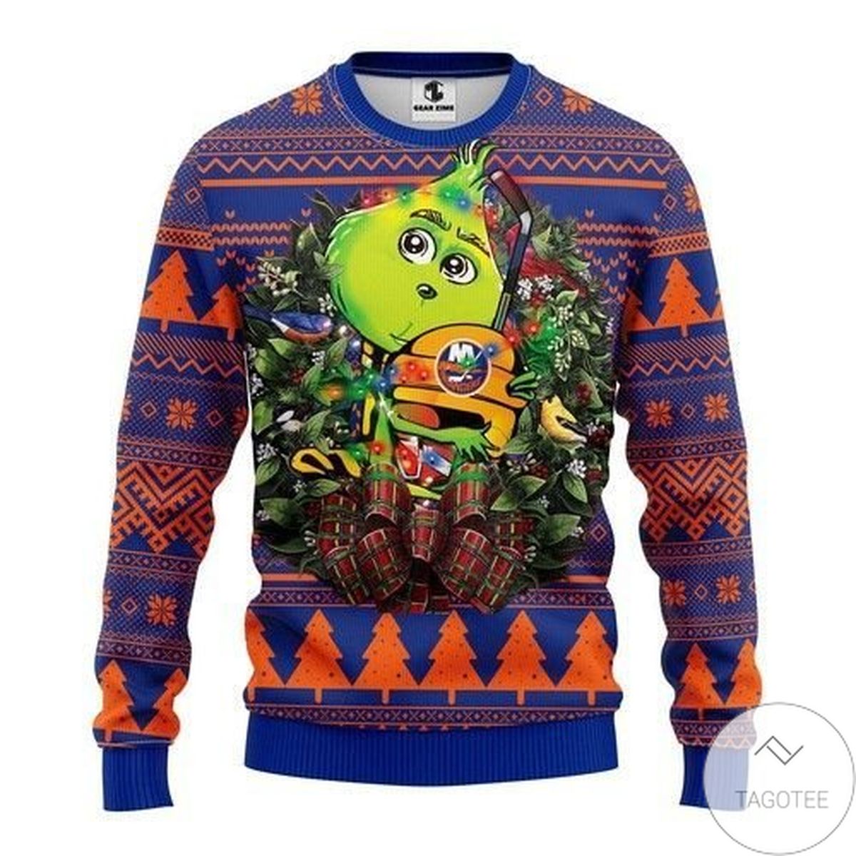 Nhl New York Islanders Grinch Hug Ugly Christmas Sweater