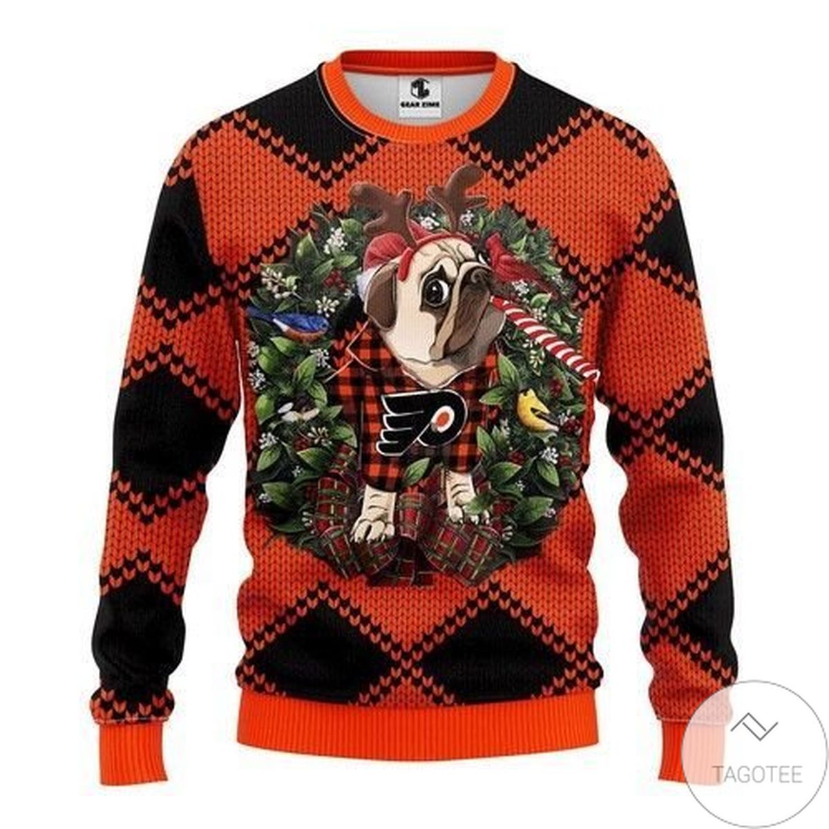 Nhl Philadelphia Flyers Pug Dog Ugly Christmas Sweater