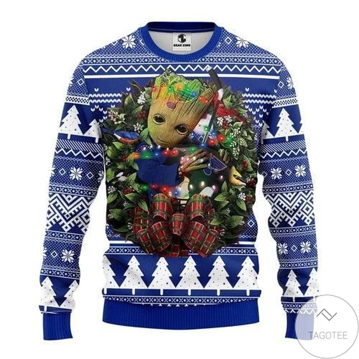 Nhl St. Louis Blues Groot Hug Ugly Christmas Sweater