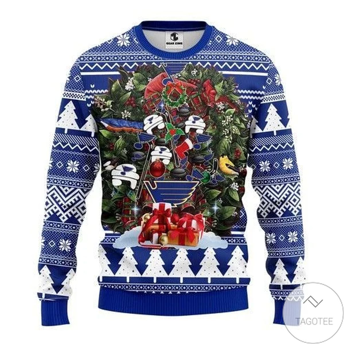 Nhl St. Louis Blues Tree Christmas Ugly Christmas Sweater