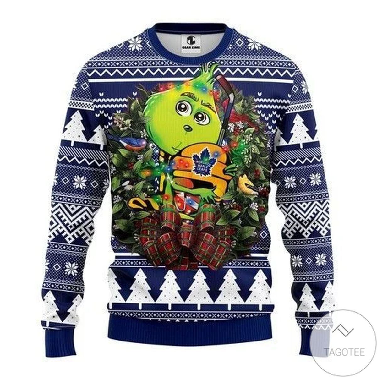Nhl Toronto Maple Leafs Grinch Hug Ugly Christmas Sweater