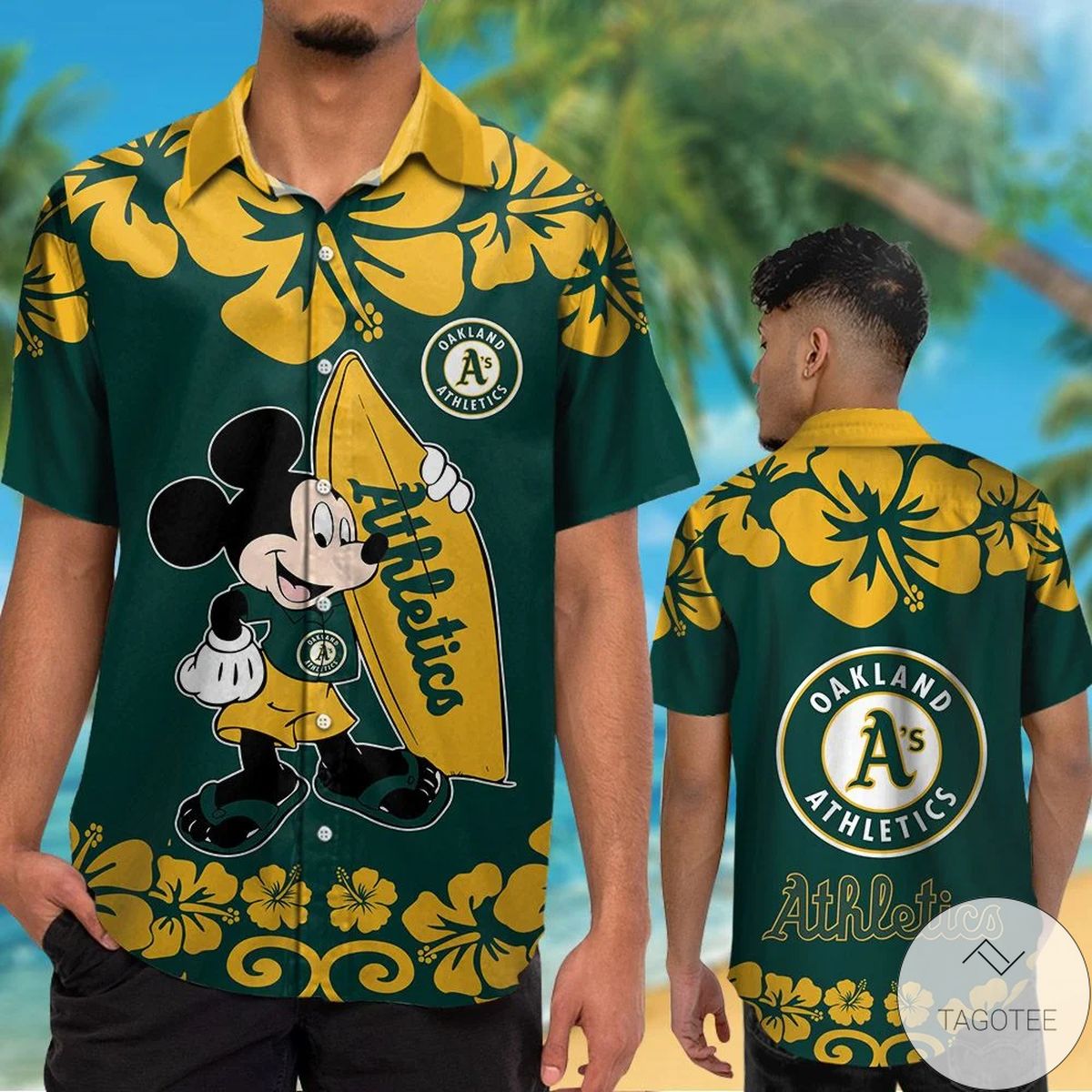Oakland Athletics Mickey Mouse Hawaiian Shirt