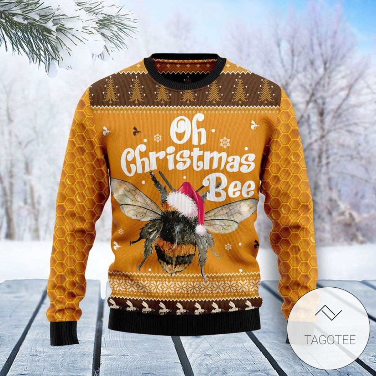 Oh Christmas Bee Sweatshirt Knitted Ugly Christmas Sweater