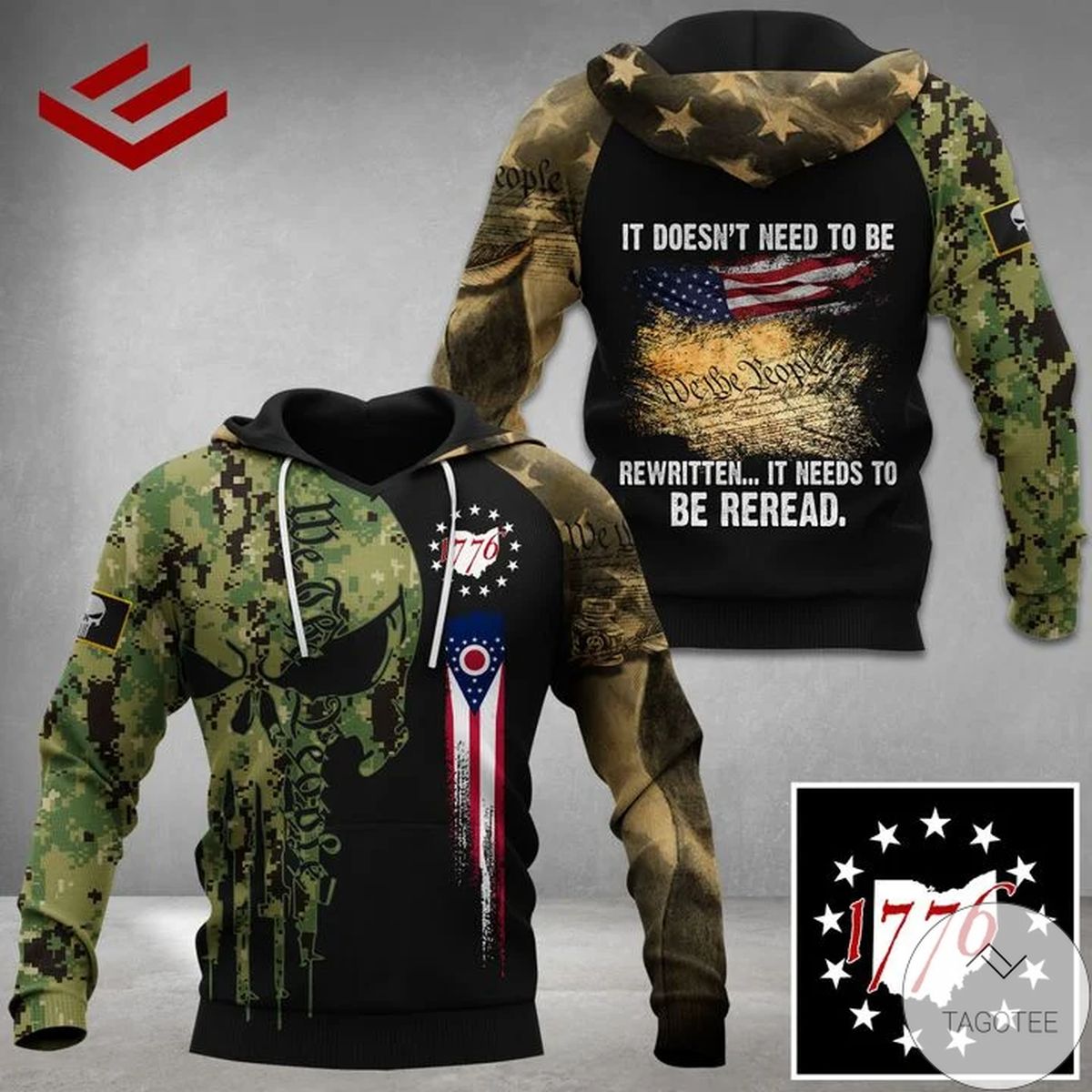 Ohio Patriots 1776 It Doesn't Need To Be Rewritten It Needs To Be Reread Hoodie